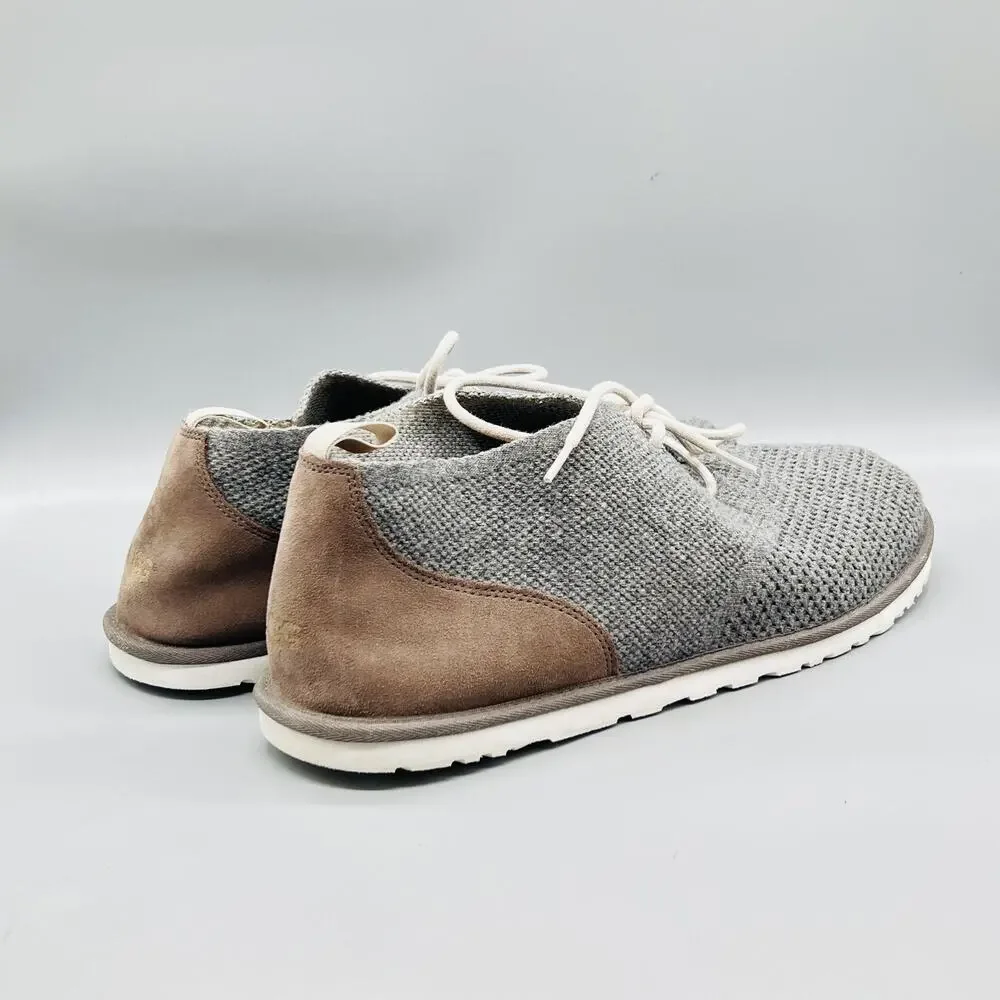UGG Shoes Mens 17 Gray Suede Knit Maksim Hyperweave Low Top Casual Sneaker Boots